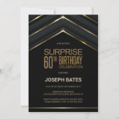 Black Gold Surprise 60th Birthday Kaart (Voorkant)