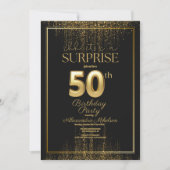 Black Gold Surprise Typografie 50ste verjaardag Kaart (Voorkant)