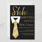 Black & Gold Surprise Uittredingsfeest Kaart (Voorkant)