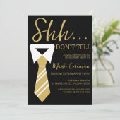 Black & Gold Surprise Uittredingsfeest Kaart (Staand voorkant)