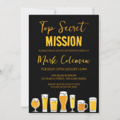 Black & Gold Surprise Uittredingsfeest Kaart (Voorkant)