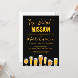 Black & Gold Surprise Uittredingsfeest Kaart