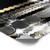 Black Gold Sweet 16 Birthday Party Banner Poster (Hoek)