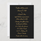 Black Gold Swirl Wedding Uitnodiging (Achterkant)