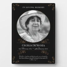 Black Gold Swirls Classic Memorial - Aangepaste fo