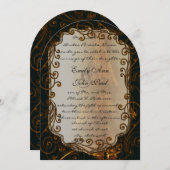 Black Gold Swirls Eiffel Tower Weddenschap Kaart (Voorkant / Achterkant)