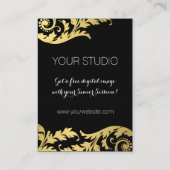 Black Gold Swirls Senior Rep Marketing Contactkaartje (Achterkant)