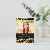 Black Gold Swirls Senior Rep Marketing Contactkaartje (Staand voorkant)