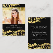 Black Gold Swirls Senior Rep Marketing Contactkaartje (Voorkant / Achterkant)