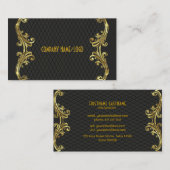 Black & Gold Swirls-sjabloon voor visitekaartjes (Voorkant / Achterkant)