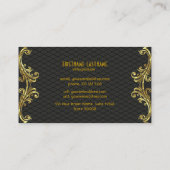 Black & Gold Swirls-sjabloon voor visitekaartjes (Achterkant)