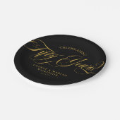 Black Gold Swirly Script 50th Wedding Jubileum Papieren Bordje (Gekanteld)