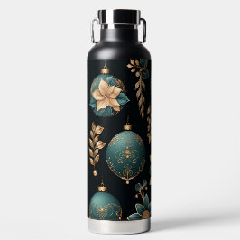 BLACK GOLD TEAL HOLIDAY CHRISTMAS ORNAMENTS WATERFLES