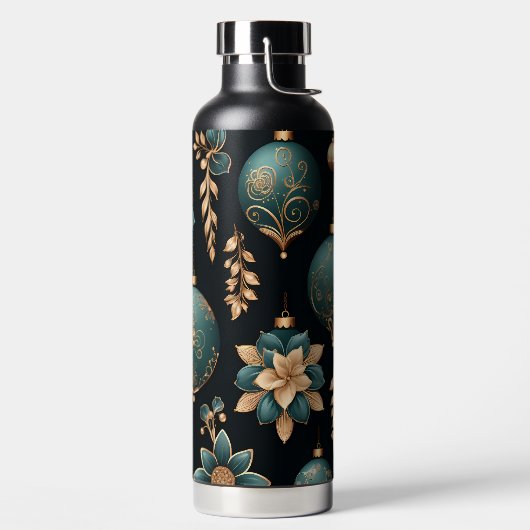 BLACK GOLD TEAL HOLIDAY CHRISTMAS ORNAMENTS WATERFLES (Links)