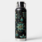 BLACK GOLD TEAL HOLIDAY CHRISTMAS ORNAMENTS WATERFLES (Achterkant)