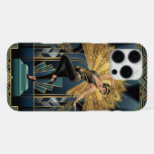 Black Gold Teal iPhone 16 Pro Max Case Hoesje (Achterkant horizontaal)