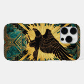 Black Gold Teal iPhone 16 Pro Max Case | Majestic Hoesje (Achterkant horizontaal)