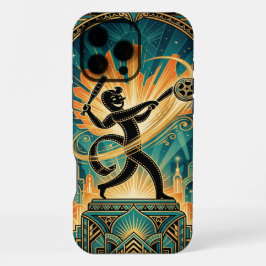 Black Gold Teal iPhone 16 Pro Max Hoesje | Vintage