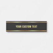 Black & Gold Template Your Custom Text Elegant Deurbordje (Voorkant)