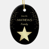 Black Gold Texas Star Keramisch Ornament (Achterkant)