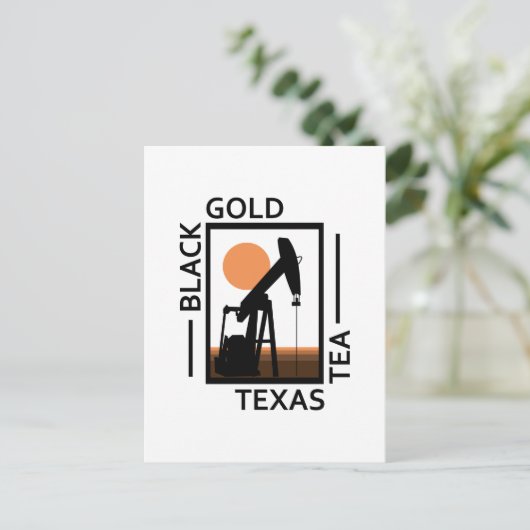 Black Gold Texas Tea Briefkaart (Staand voorkant)