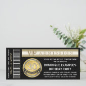 Black Gold Ticket 30e verjaardag uitnodigingen (Staand voorkant)