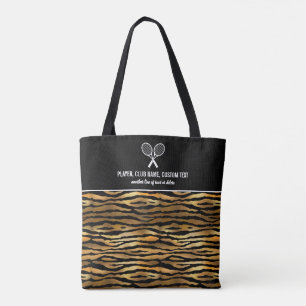 Black Gold Tiger drukt aangepaste Tennis-racks af Tote Bag