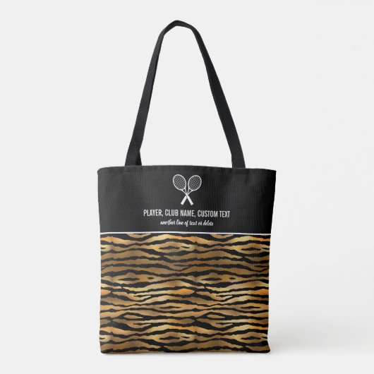 Black Gold Tiger drukt aangepaste Tennis-racks af Tote Bag (Achterkant)