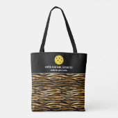 Black Gold Tiger print aangepaste Pickleball Paddl Tote Bag (Achterkant)