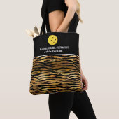 Black Gold Tiger print aangepaste Pickleball Paddl Tote Bag (Dichtbij)
