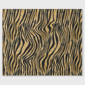 Black Gold Tiger Stripes Cadeaupapier (Vlak)