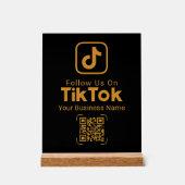 Black Gold TikTok QR Code Business Name Follow Us Acryl Bord (Voorkant)