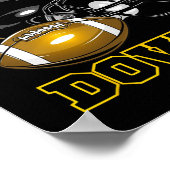 Black Gold Touchdown Day Football spel High School Poster (Hoek)