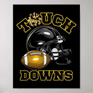 Black Gold Touchdown Day Football spel High School Poster
