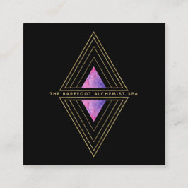 *~* Black Gold Triangles Sacred Geometry Alchemy Vierkante Visitekaartje