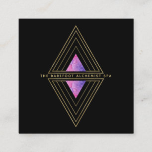*~* Black Gold Triangles Sacred Geometry Alchemy Vierkante Visitekaartje