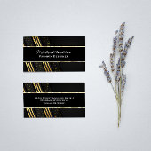 Black Gold Trim Striped en Metallic Visitekaartje