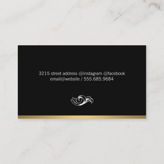 Black Gold Trim Visitekaartje (Achterkant)