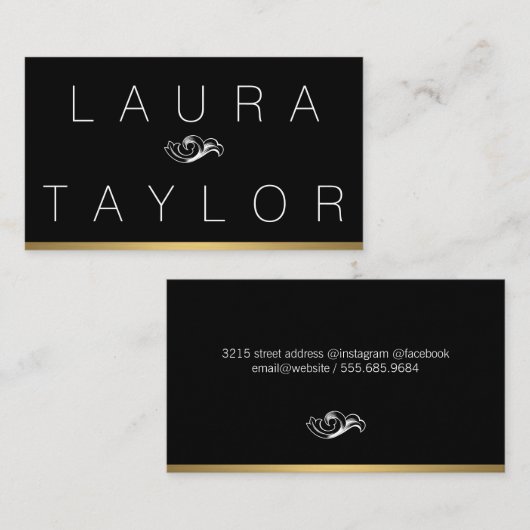 Black Gold Trim Visitekaartje (Voorkant / Achterkant)