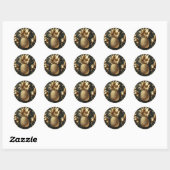 Black & Gold Tropical Pineapple Luxurious Wedding Ronde Sticker (Vel)