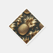 Black & Gold Tropical Pineapple Luxurious Wedding Servet (Hoek)