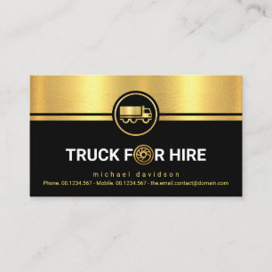 Black Gold Truck Stripe Logistics Transport-driver Visitekaartje