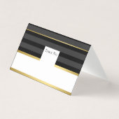 Black Gold Tuxedo Stripe Guest Table Number Card Kaart (Voorkant)
