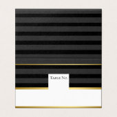 Black Gold Tuxedo Stripe Guest Table Number Card Kaart (Buitenkant ongevouwen)