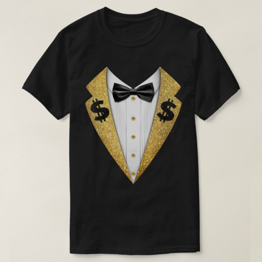 Black & Gold Tuxedo T-Shirt (Design voorkant)