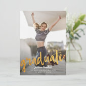 Black & Gold Typografie Fotograaf Partij Kaart (Staand voorkant)