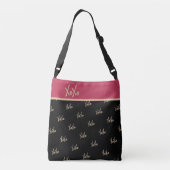 Black Gold Typografie XOXO Crossbody Tas (Achterkant)