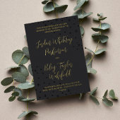 Black & Gold Typography Stars Informal Wedding Folie Uitnodiging
