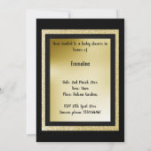 Black Gold Unicorn Birthday Party Kaart (Achterkant)