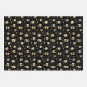 Black Gold Urban Trees Snow Inpakpapier Vel (Voorkant 2)